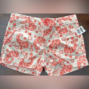 Girls Shorts, Size 12, paisley orange, NWT, Old Navy
